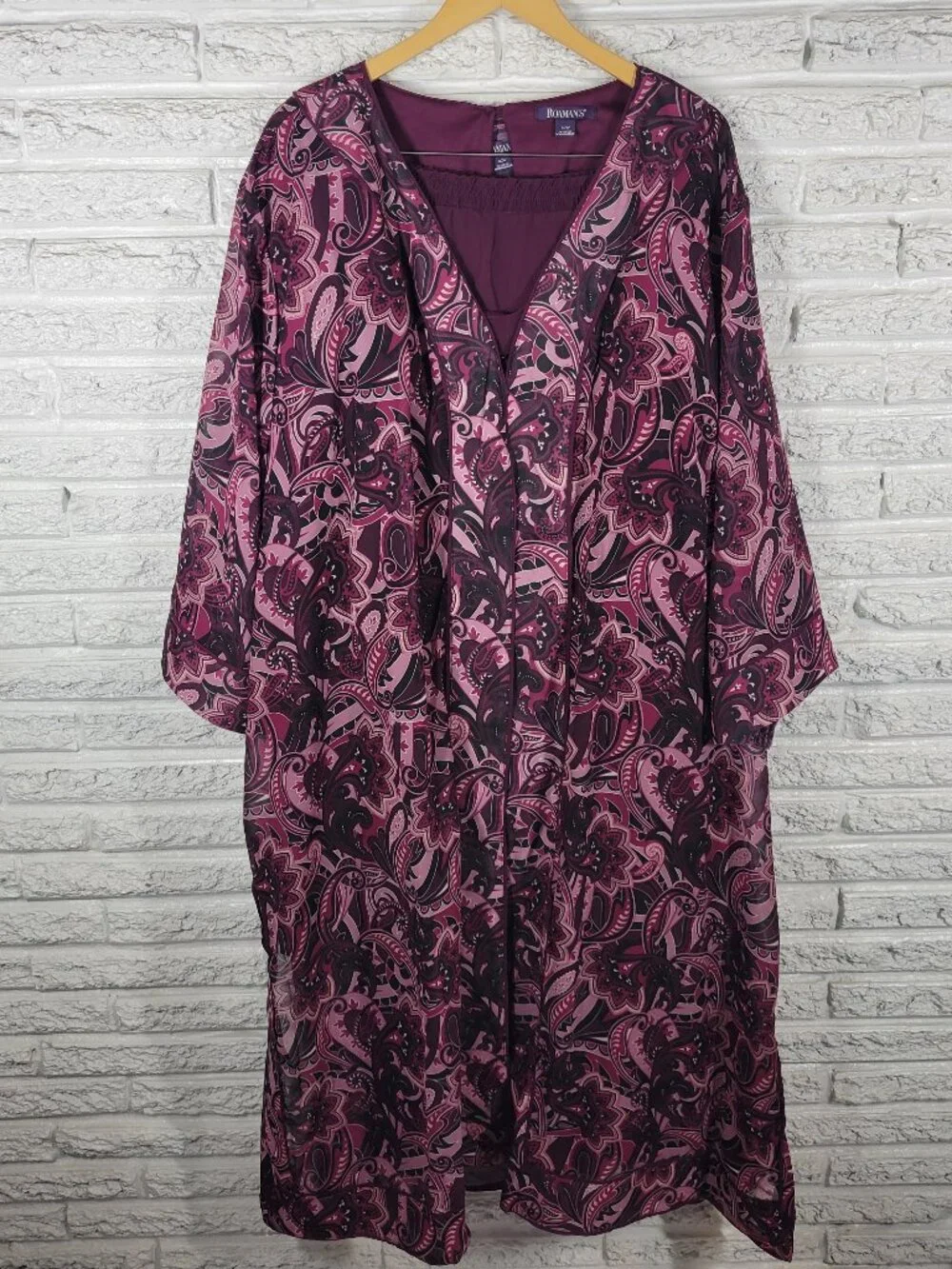 Roamans Plus 42W Pantsuit 3-Pc Purple Paisley Party Formal Travel Set SWE128E